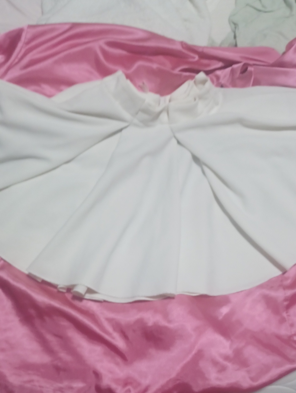 Ronny Kobo White Full Flare Circle Mini Skirt With Pockets & Zipper Size.s